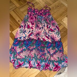 Rainbow Multicolor Strapless Dress